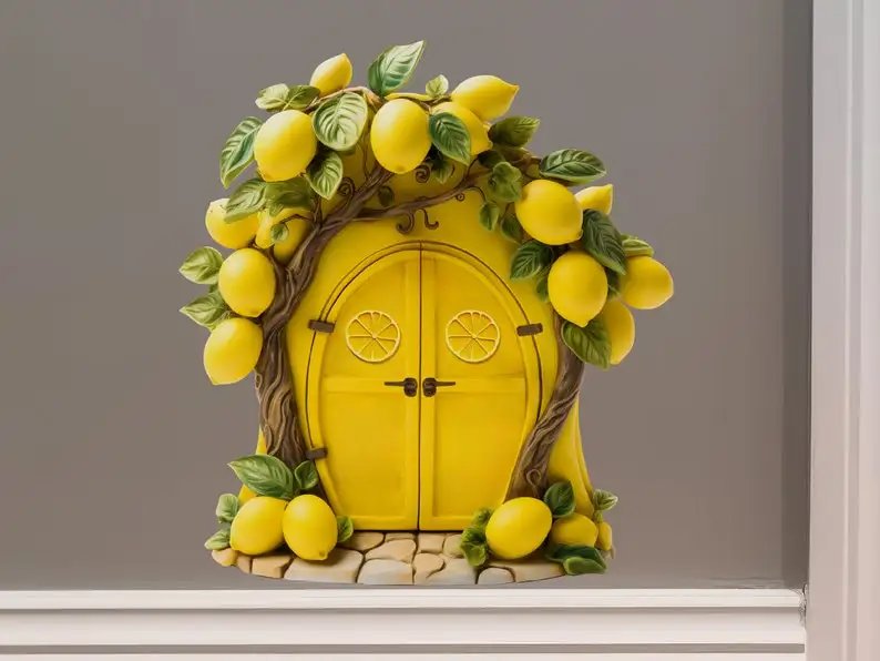 Lemon Tree House Kitchen Decor - Fairy Door 3D Wall Sticker