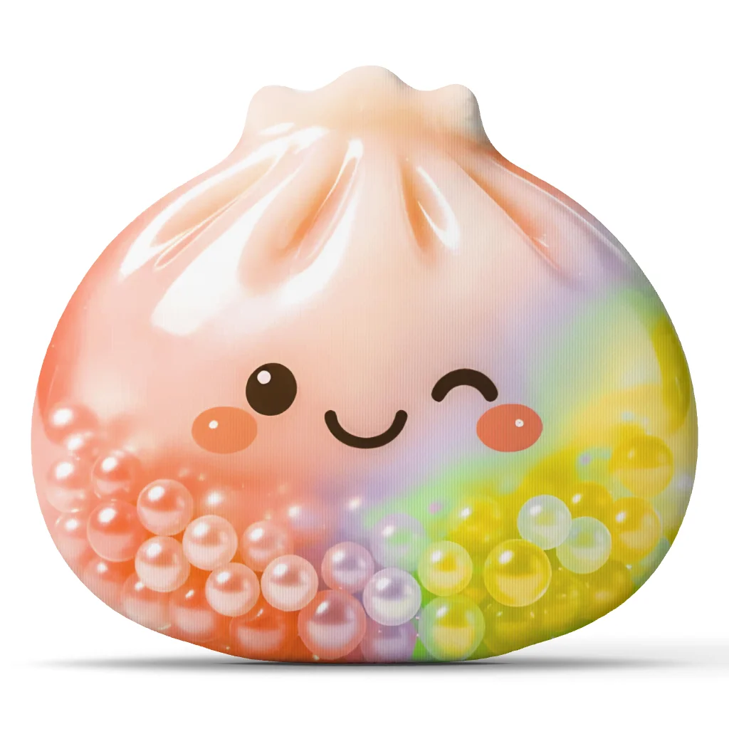 Kawaii Squishy Dumpling Stuffed Throw Pillow Cute Boba Cushion Colorful Tapioca Pearl Shaped Pillow for Sofa Home Decor