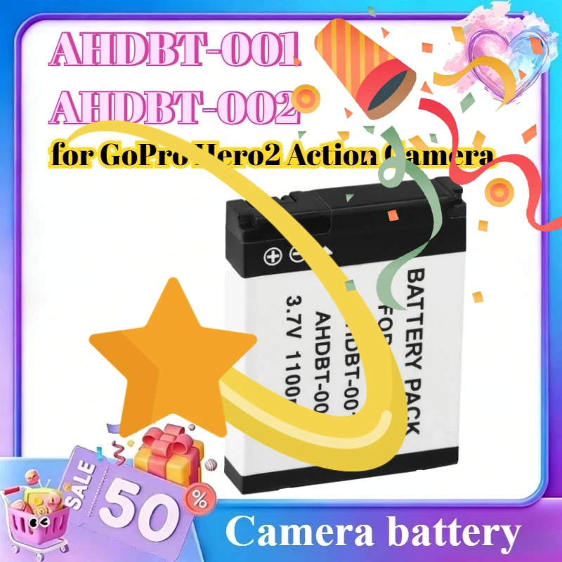 AHDBT-001 1100mAh Rechargeable Battery for GoPro Hero2 Action Camera