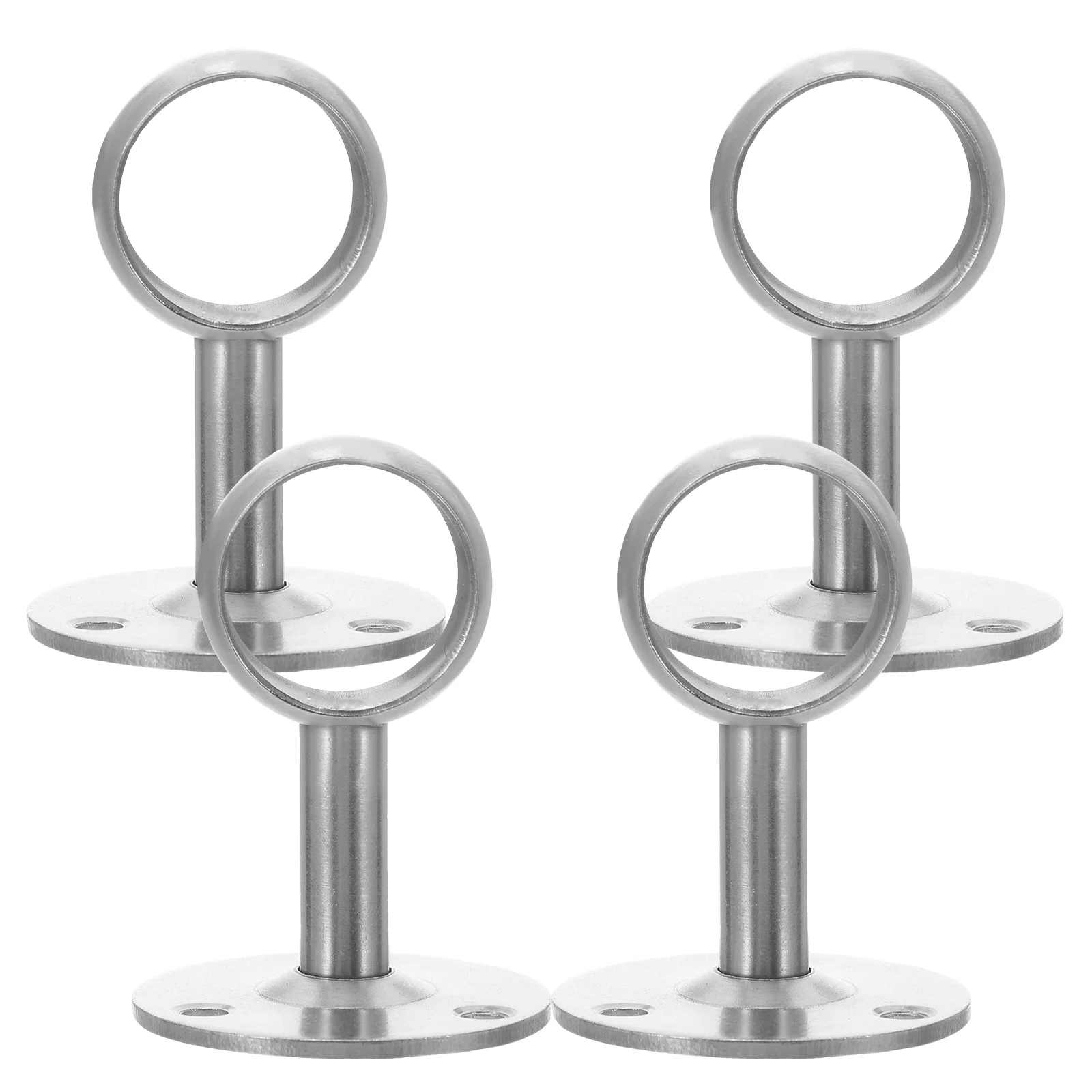 

4 Pcs Bendable Stainless Steel Clothes Rod Seat Flange Socket Shower Curtain Bracket