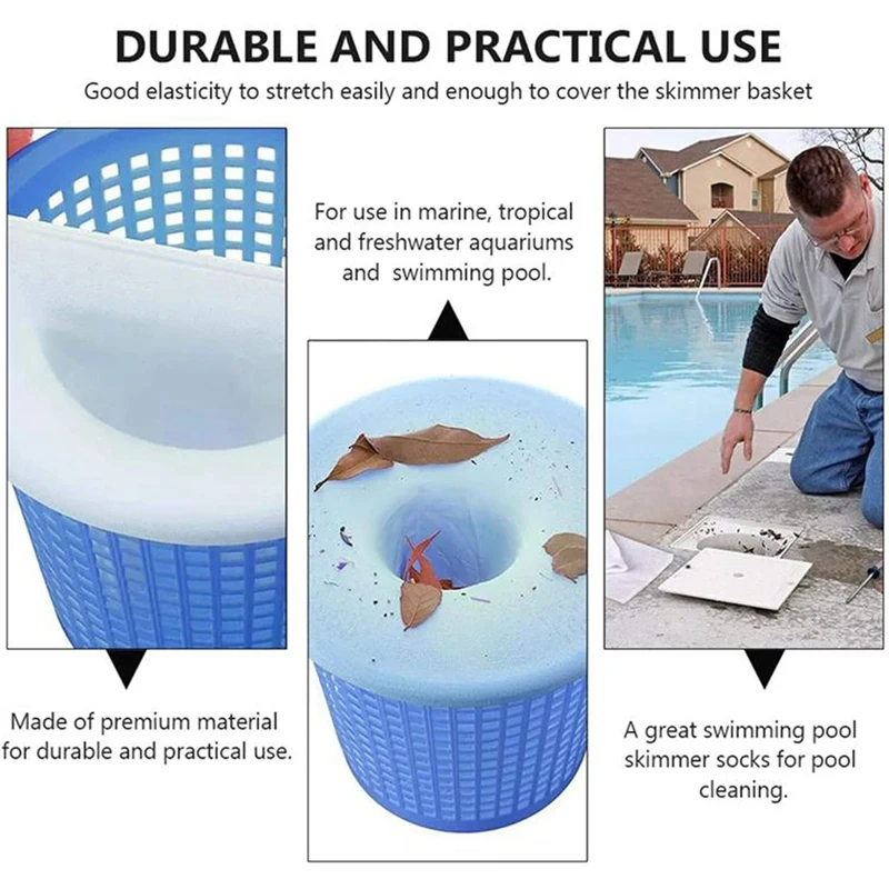 25Pcs Pool Skimmer Sock, Filter, Basket Pool Protector, Durable Filter Sock Mesh Cleans Debris And Leaves Easy Install