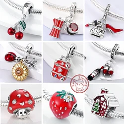 New 925 Sterling Silver Charms Beads Red Series Pendant Fit Original Bracelet DIY Charm For Women Jewelry Fashion Gift