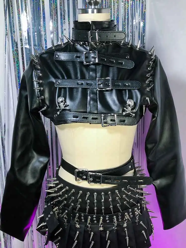 

Футболка с длинными рукавами в готическом стиле E-Girls, с принтом черепа, в стиле готика, эмо, кавай, гранж, панк-рок, Y2K, топы в стиле Харадзюку, с заклепками и шипами, DIY