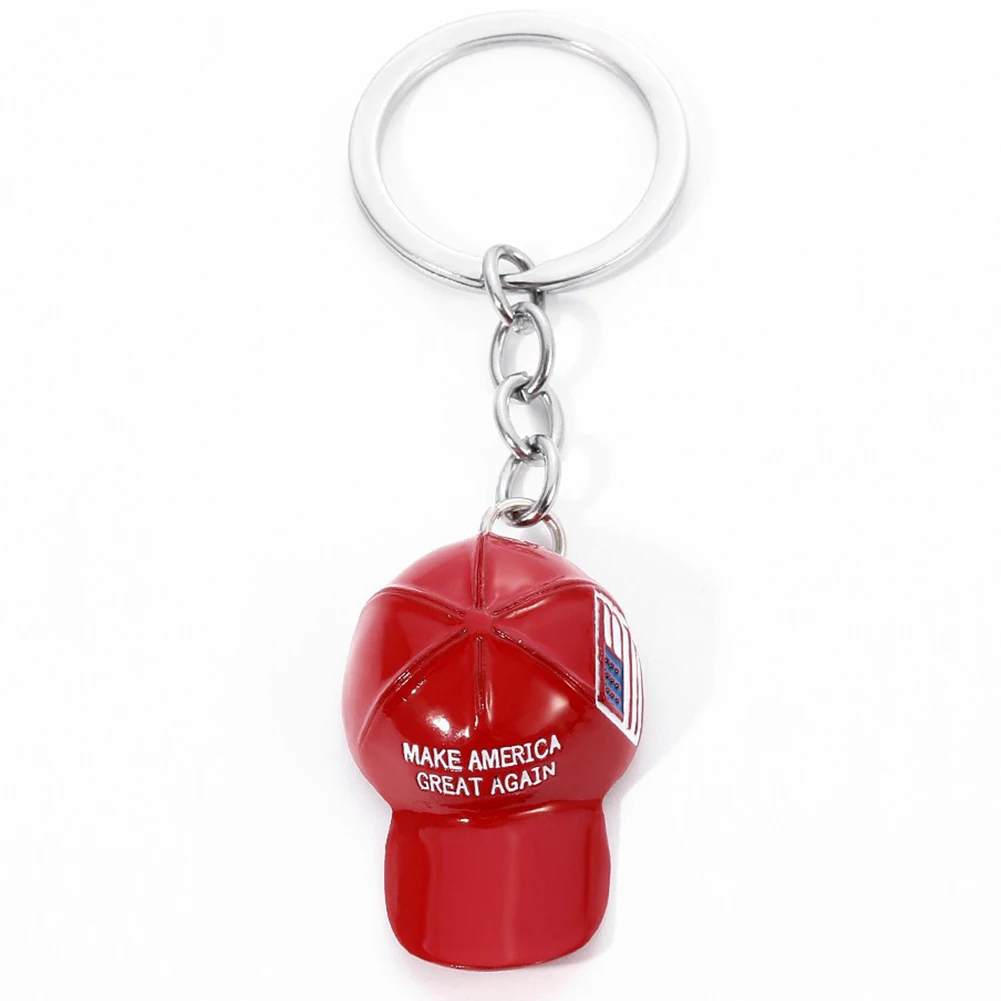 Trump Red Hat Keychain Make America Great Again Republican Compact for Men Women