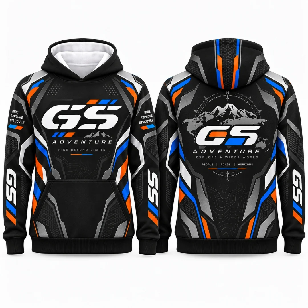 GS Adventure Motorcycle Hoodie Men 3D All Over Print Pullover Hooded Sweatshirt Motorbike Rider Racing Rally Streetwear Jacket