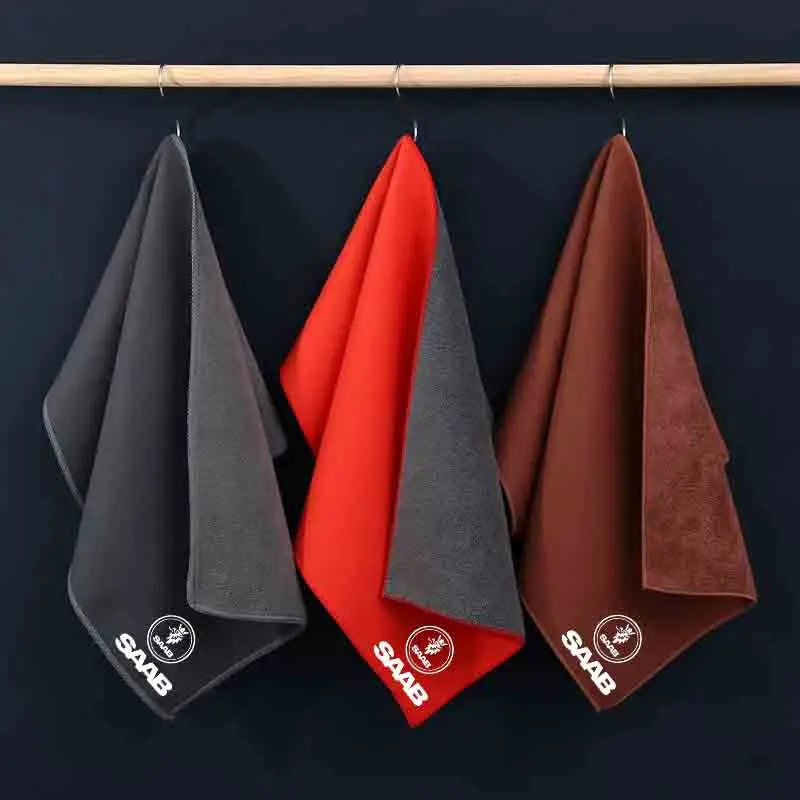 2-in-1 Microfiber Towel Car Cleaning Tools Rag Cloth For Saab 9-5 9-3 93 95 9000 Turbo X 900 9-7 600 9-X 97X Monster 9-2X GT750