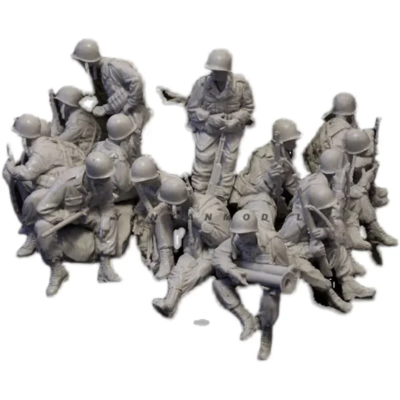 1/35 Resin Soldier model kits figure colorless and self-assembled （15 pcs） A-1366