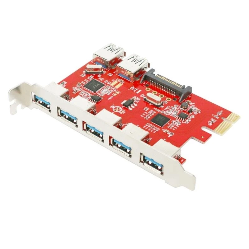 

SZSU PCIE TO 7 PORTS USB3.0 Converter USB3.0 HUB в PCIEXPRESS ADAPTER CONTRANCE CONTRANSIO