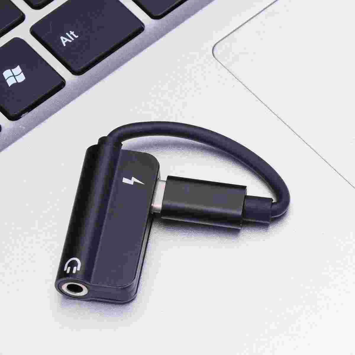 

2in1 Type C to 3.5mm Earphone Adapter Audio Chip Lightweight Aluminum Alloy Fast Charging Stable Performance Mini Size