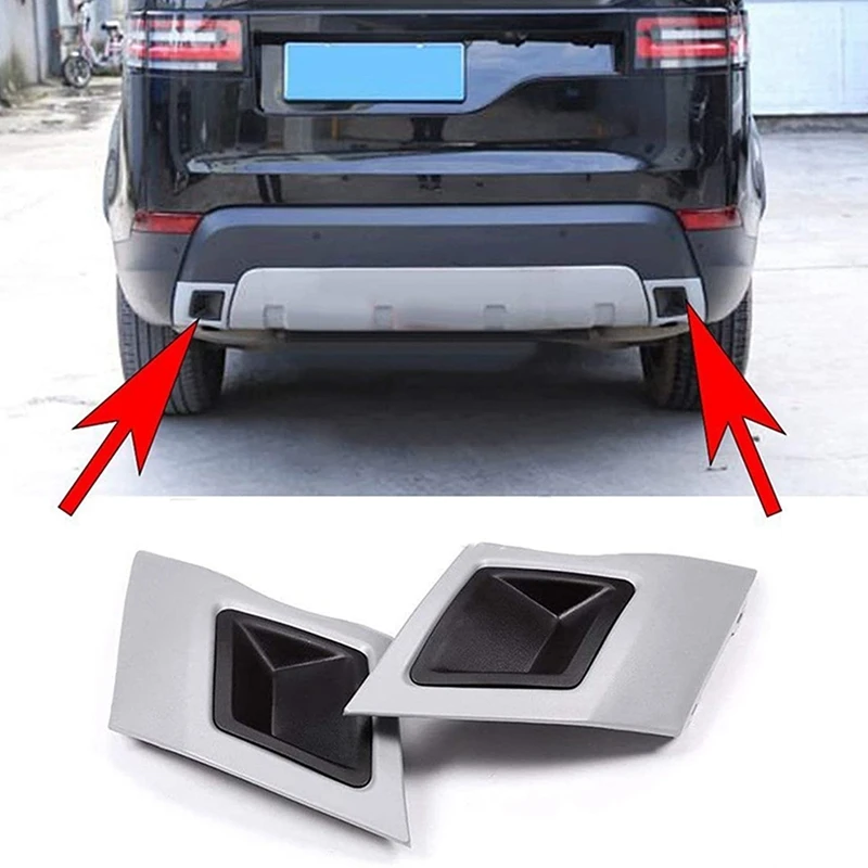 2Pcs Car ABS Tail Exhaust Cover Trim For Land Rover Discovery 5 LR5 L462 HSE 2017 2018