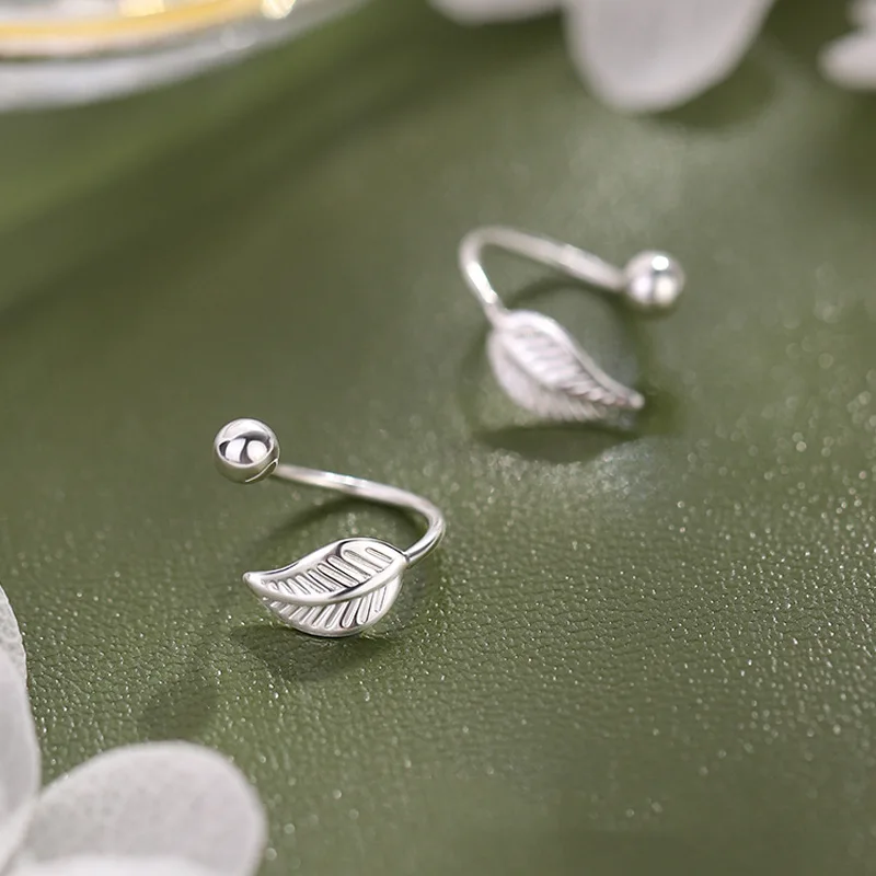 

Серебряные серьги-гвоздики в форме листа, цветка, звезды, матовый галстук-бабочка, лента, милый элегантный подарок для женщин и девочек, ювелирные изделия, дропшиппинг, оптовая продажа