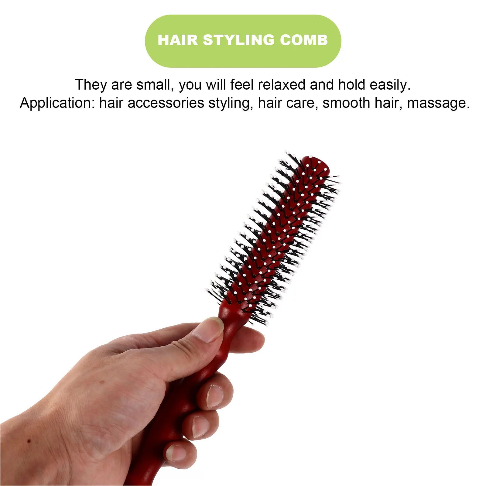 

Wooden Roller Comb Hair Smoothing Brush Detangler Hairbrush Large Round Lotus Tree Goody