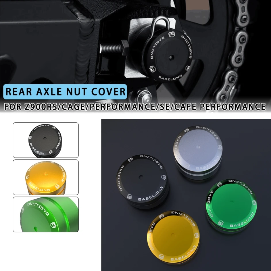 

2025 Motorcycle Aluminium Tool Accessories Rear Axle Nut Cover FOR Kawasaki Z900RS Z900 RS Cafe/Performance/SE 2018-2023 2024