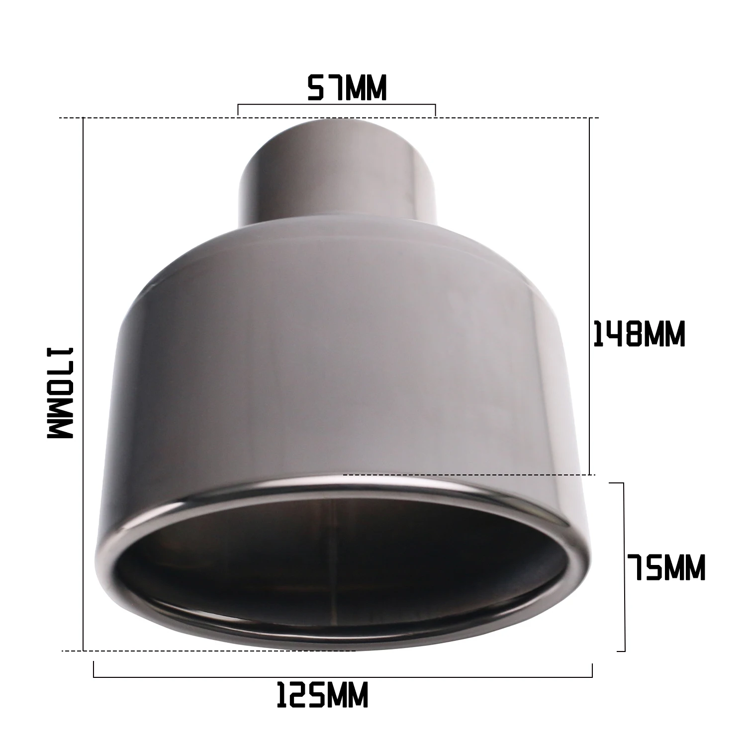 1 Stuks Auto Uitlaat Eindpunt Interface 57Mm Schuine Gewalste Uitlaat Auto Uitlaat Pijp Voor Ag Accessoires