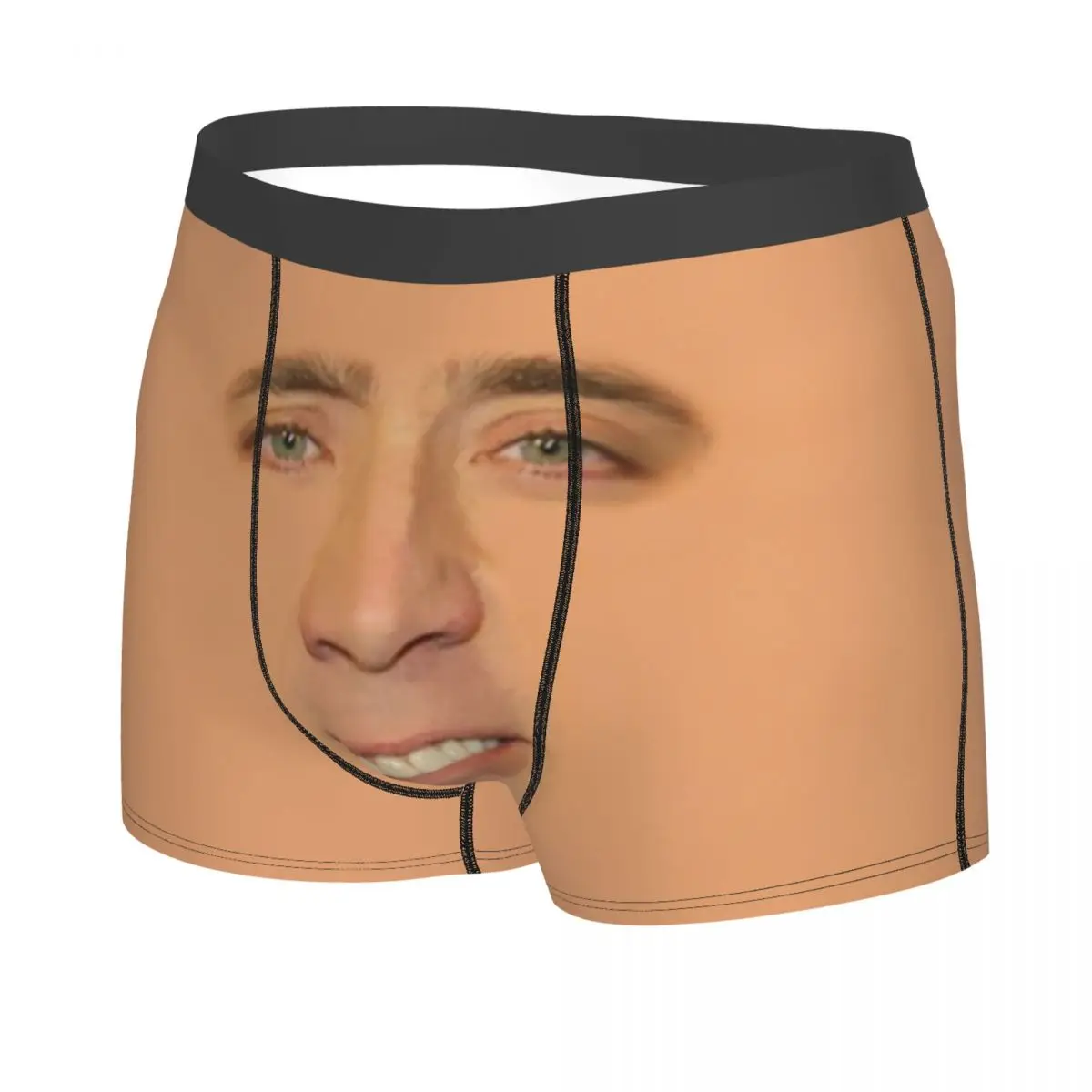 Custom Nicolas Cage Full Face Underwear Men Breathable Funny Meme Boxer Briefs Shorts Panties Soft Underpants For Male