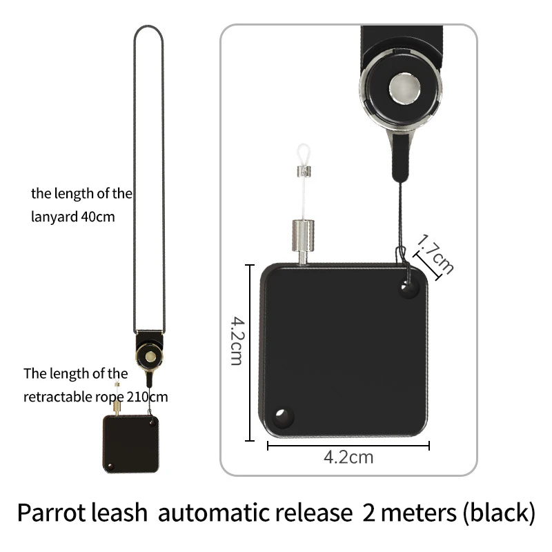 Parrot towing rope, automatic retractable ankle loop, release rope for outdoor flight, bird walking tool that does not harm feet