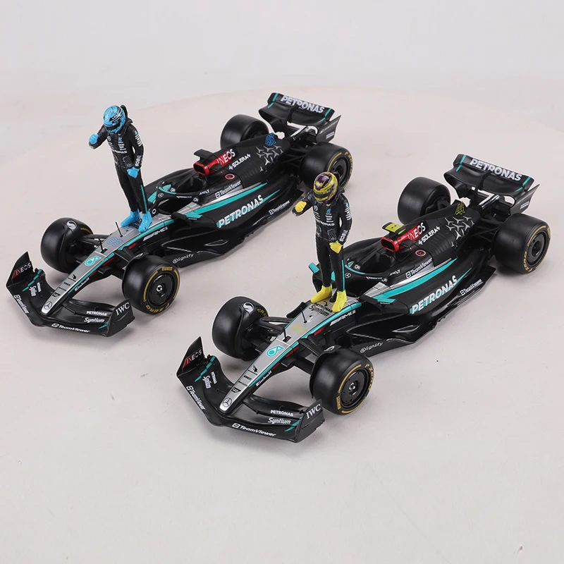 Burago 1:24 Mercedes AMG F1 Team W15 2024 # 44 Hamilton # 63 Alloy Car Model Formula One Die Casting Model Collection Display