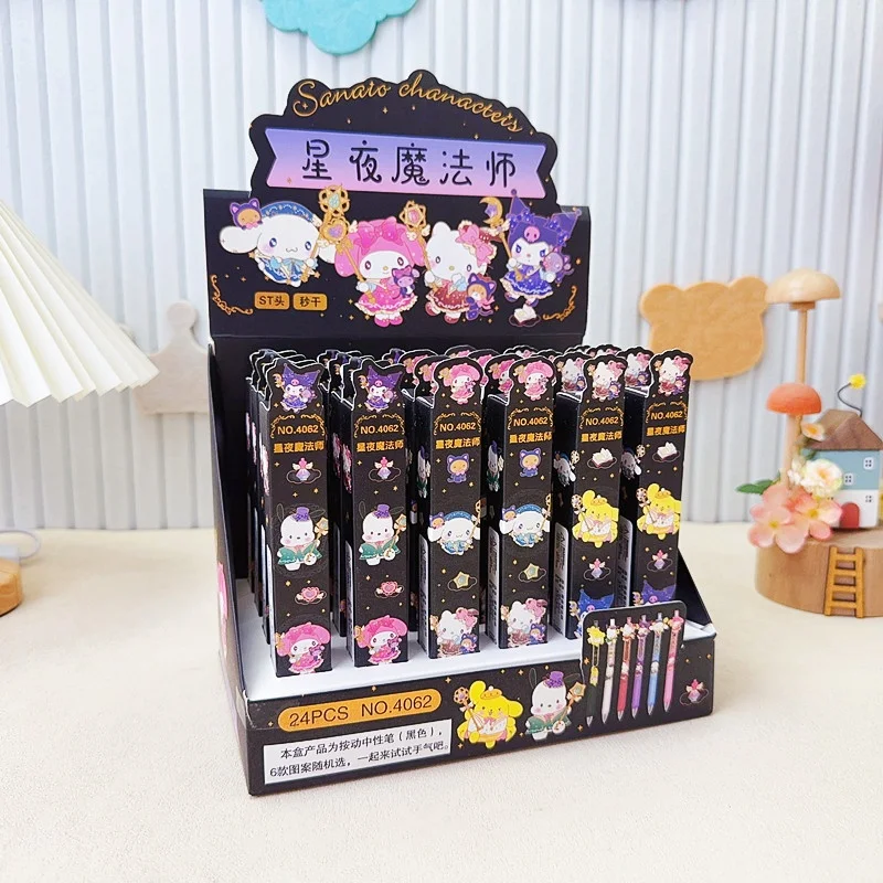 

24 шт./лот Sanrio Melody Kuromi Press гелевая ручка милые Pochacco 0,5 мм черные чернила нейтральные ручки рекламный подарок офисные школьные принадлежности