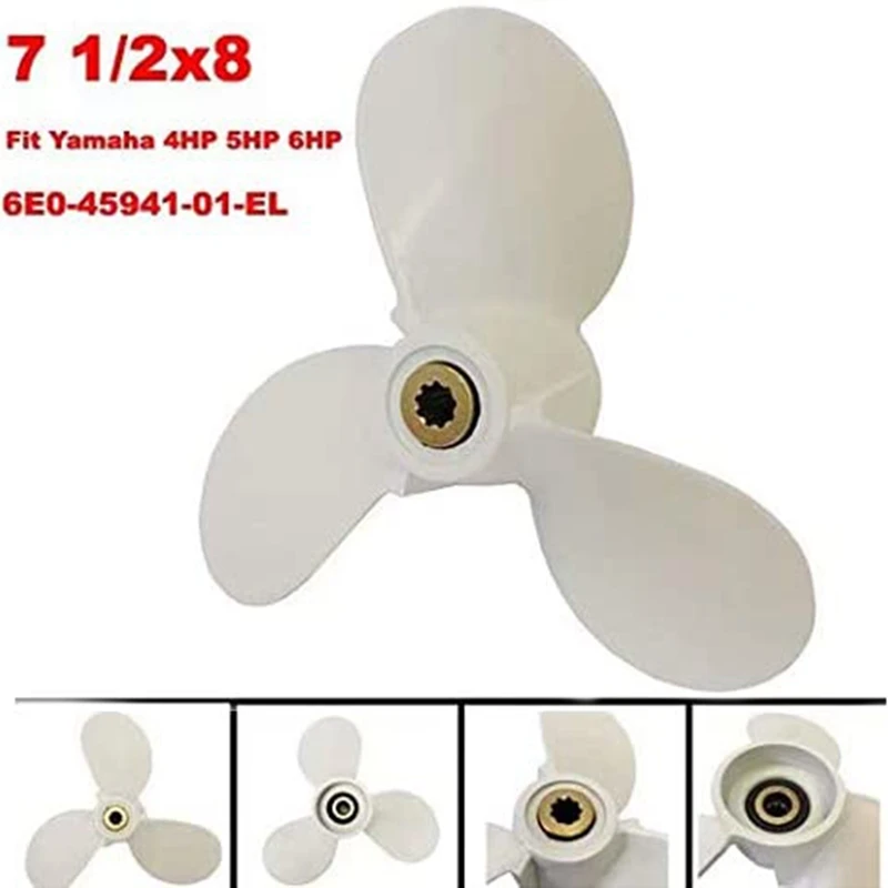 6E0-45941-01-EL Boat Engine Propeller 7 1/2 X 8 -BA For Yamaha 4-6Hp,Propeller For Hidea Parsun 4-6Hp