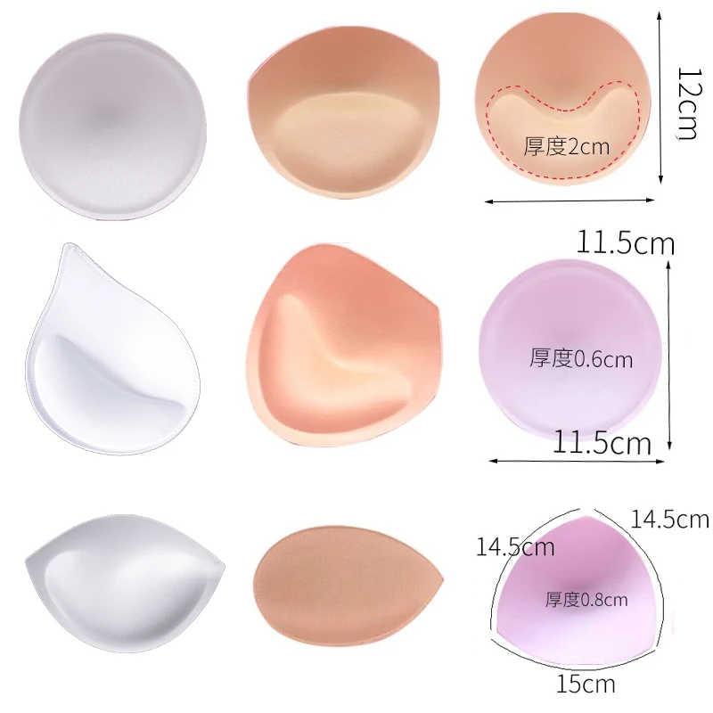 3Pair Underwear Triangle/round Insert Push Up Bra Pads Insert Foam Pads for Women Swimsuit Padding Removeable Enhancer Bra Pads