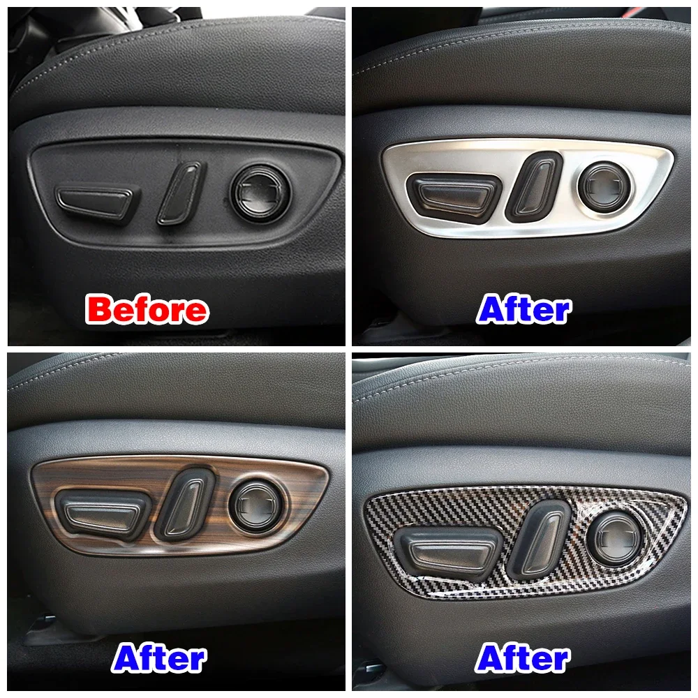 For Toyota Highlander XU70 2020-2025 Interior Accessories Decor Modify Seat Adjustment Switch Button Panel Cover Frame Sticker