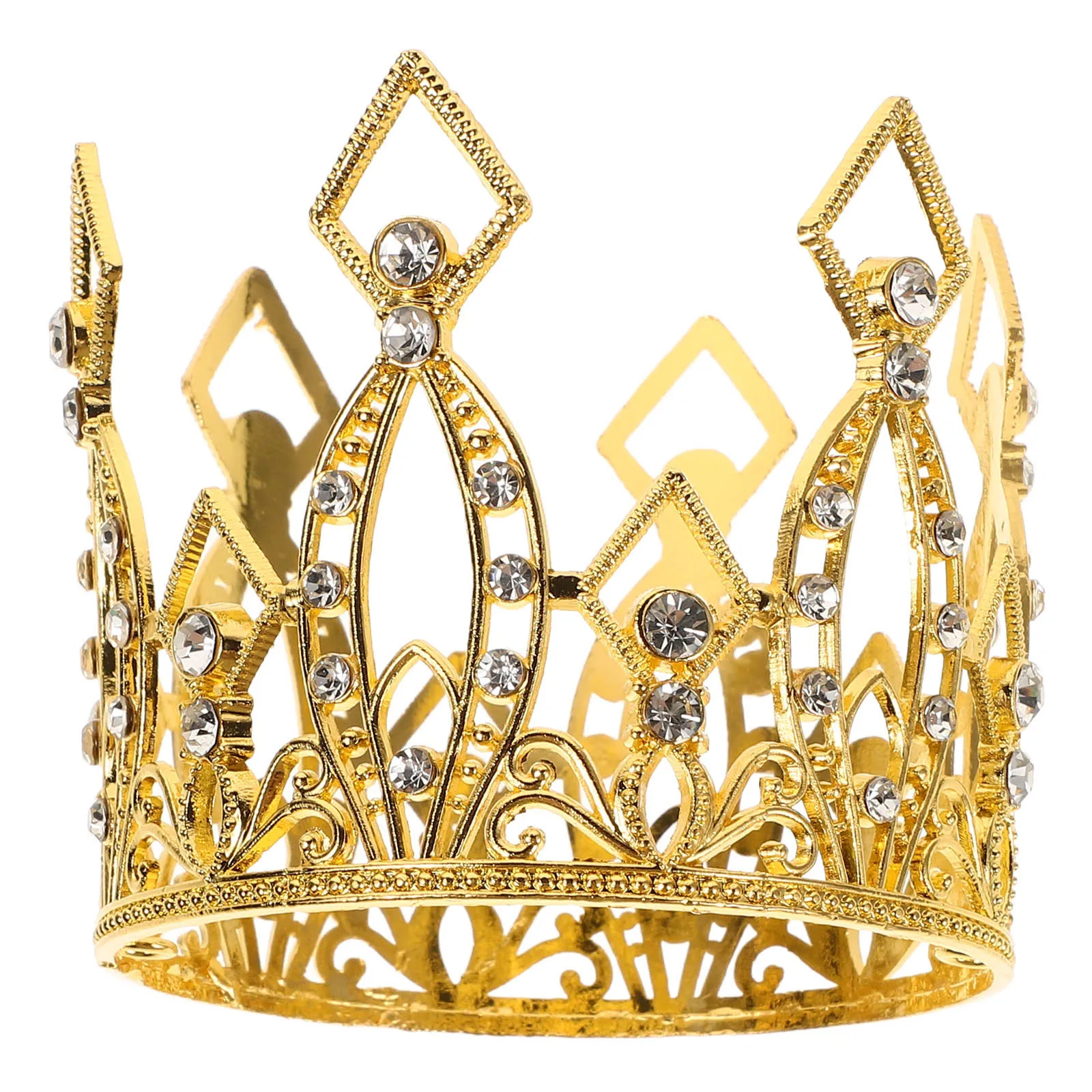 

Golden Crown Cake Topper Tiara Decor Wedding Dessert Table Party Event Decoration Cake Ornament Sparkling Home Desk Car