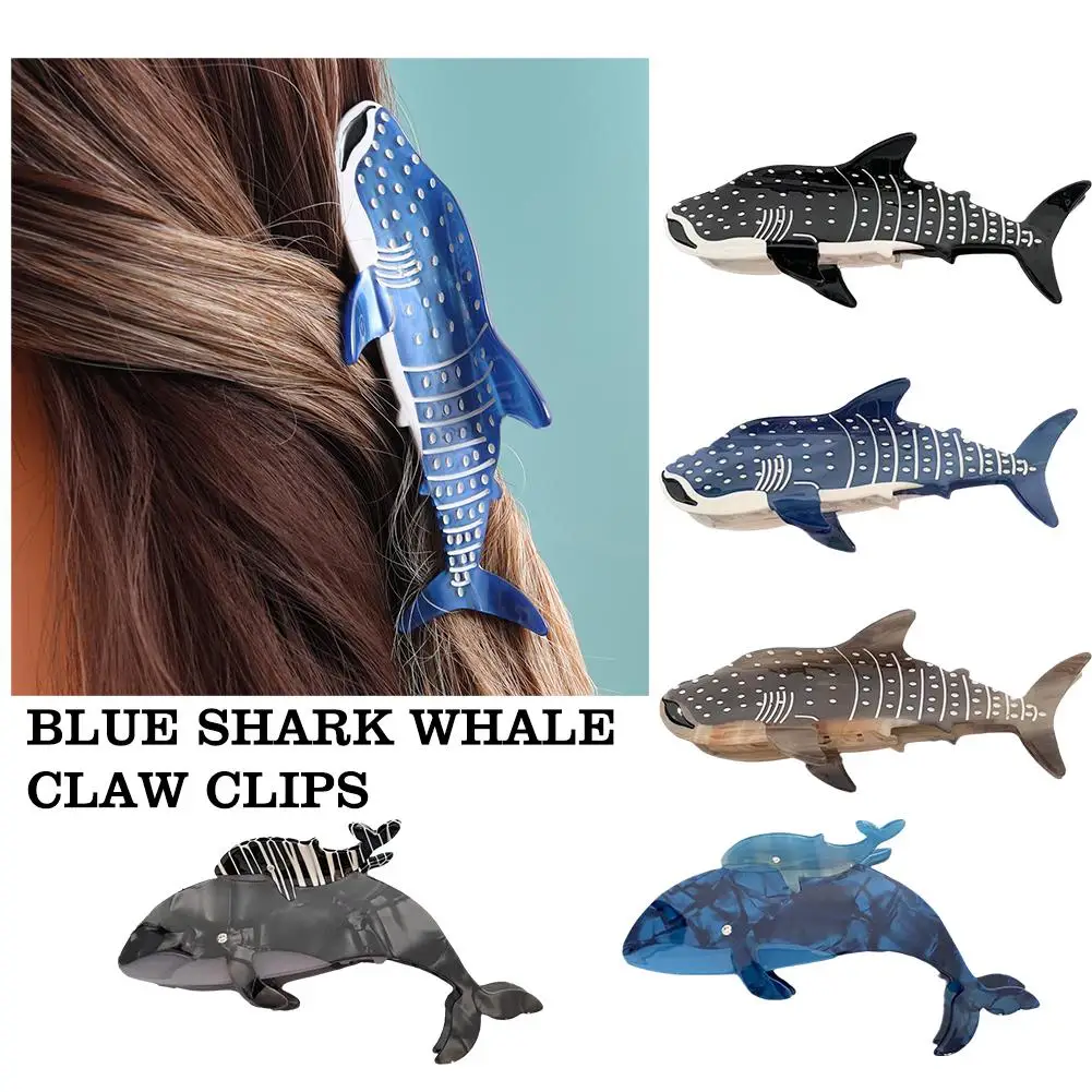 

Cute Whale Ponytail Hairpin New Ocean Series Acetic Hair Claw Girls Gifts Shark Jewelry Women Hair Accessories Claw Acid I3Y4