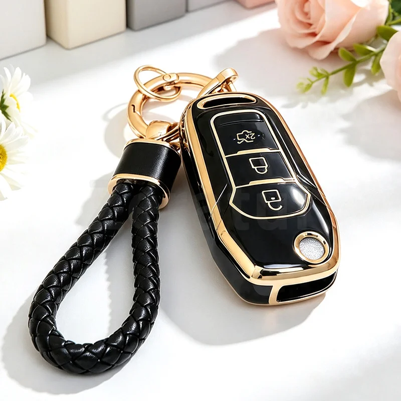 Étui de protection pour clé de voiture en TPU pour Ford Mustang F-150 Focus 3 4 ST Mondeo 5 MK5 Explorer Edge Fiesta Kuga MK3 4 Shell Fob