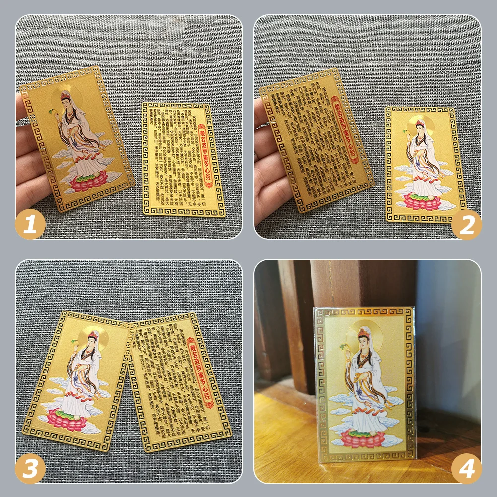 

Chinese Fengshui Guanyin Amulet Portable Small Card for Protection Luck Blessing and Success Religious Buddhist Amulet