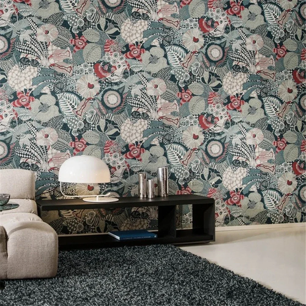 Custom Vintage Southeast Asian Tropical Plant Bird murals wallpapers for living room TV background wallpaper bedroom decoration