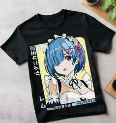 Rem Re Zero T-Shirt,Cute Re Zero Ram, Japanese,Manga Graphic Tee