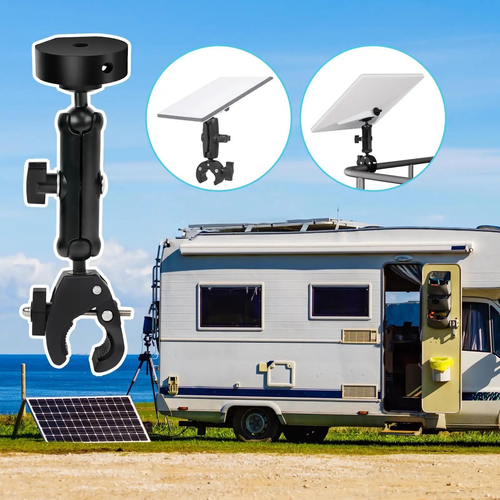 

Rv Pipe Adapter Aluminum Alloy Car Accessory Mounting Mini Rv Mount RV Roof Rack for Yacht Van Travel Trailer Caravan Motorhome