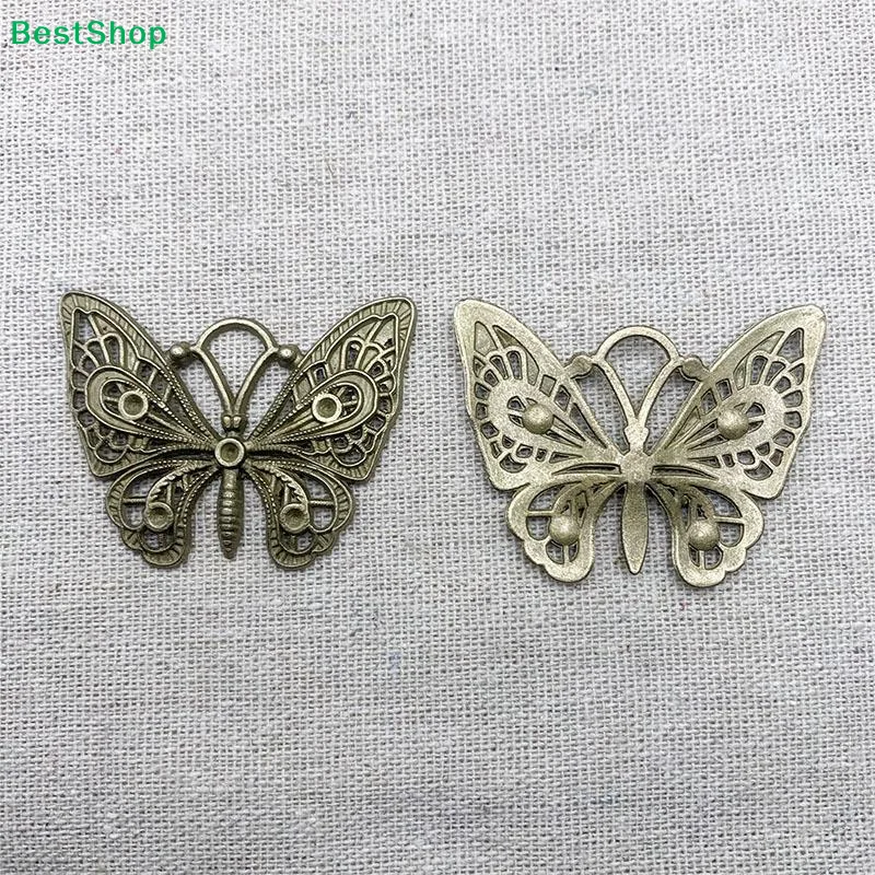 〔Z〕Antique Bronze Filigree Butterfly Charms Exquisite Hollow Design Sturdy Alloy For DIY Jewelry Making Scrapbooking Crafts
