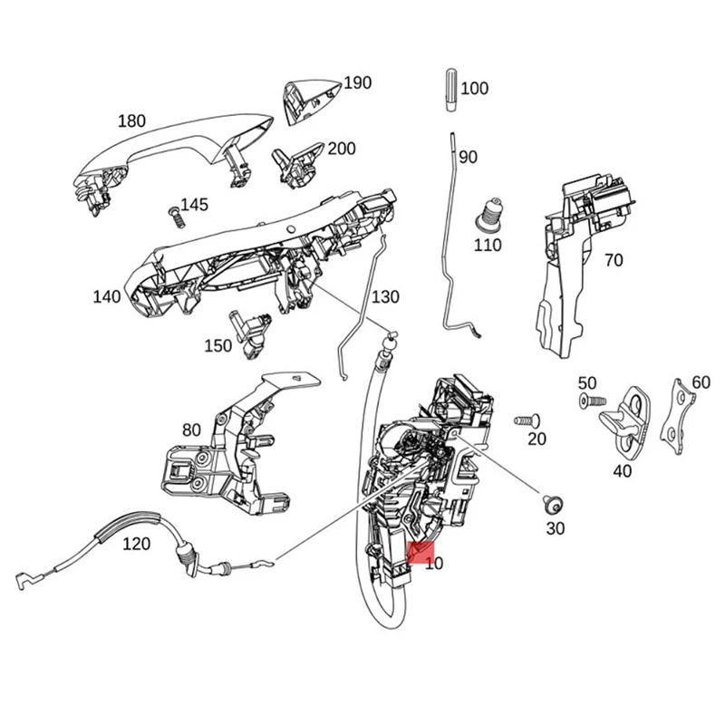 A0997200000 Front Left Door Lock Mechanism Actuator Accessories For Mercedes-Benz S E C GLC W222 W205 W213 W253 Latch Actuator