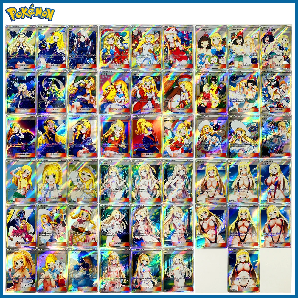 Anime Pokemon DIY ACG Iono Haruto Aoi Lillie Lusamine Rainbow Flash Boy Game Toys Collectible Cards Christmas Birthday Gifts