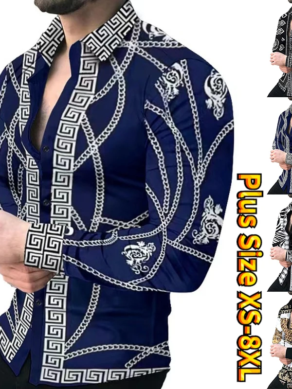 

Men's Casual Long Sve Printed irt Stand Fit adient Dyed Breathable Youthful Autumn Faion Collar Button up