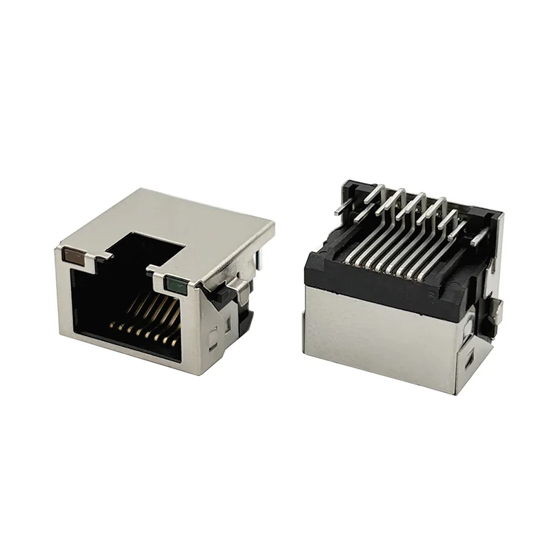 RJ45 flush-mounted network interface 8P8C with shielding and LED indicator, 2.95mm socket