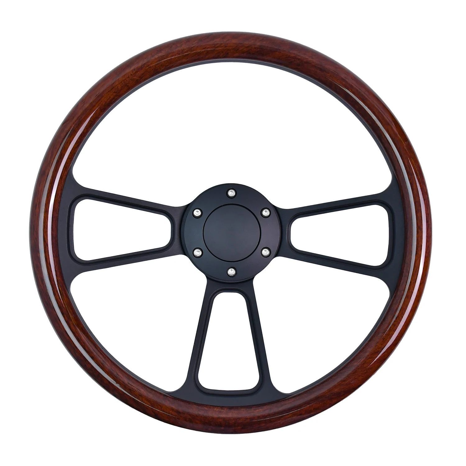 Tiypeor Classic Style Solid Wooden Material Steering Wheel 340MM Diameter for Racing Car