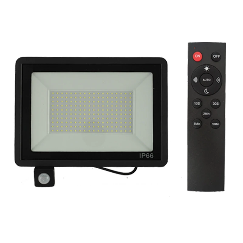 

220V PIR Motion Sensor LED Flood Light with Remote Control IP66 Waterproof 100W 50W 30W LED Exterior Outdoor Wall Lamp Spotlight
