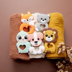 10pc Baby Silikon Beißring Nagetier Silikon Tier Fuchs Schnuller Zähne Anhänger BPA FREI Silikon Perlen Kauen Biter Kinder Waren