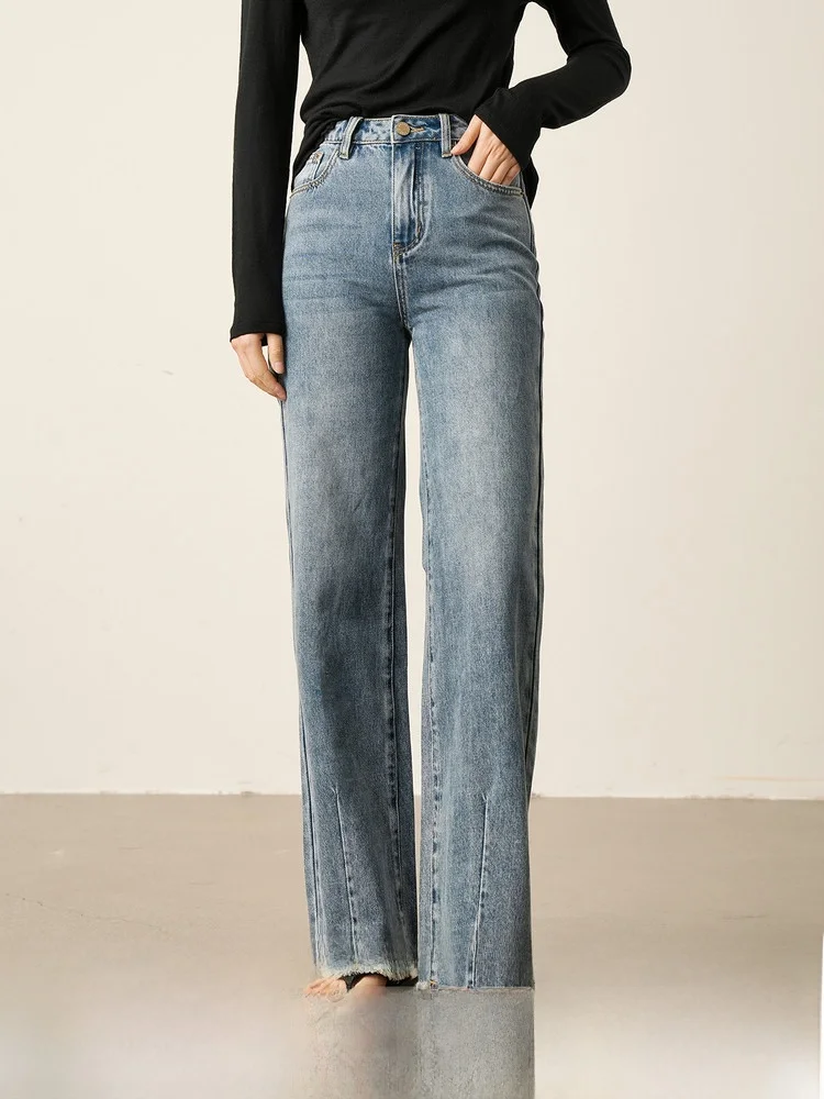 

Джинсы-клеш с высокой талией для женщин, классический фасон, цвет Pumpkin Valley Blue, осенняя новинка