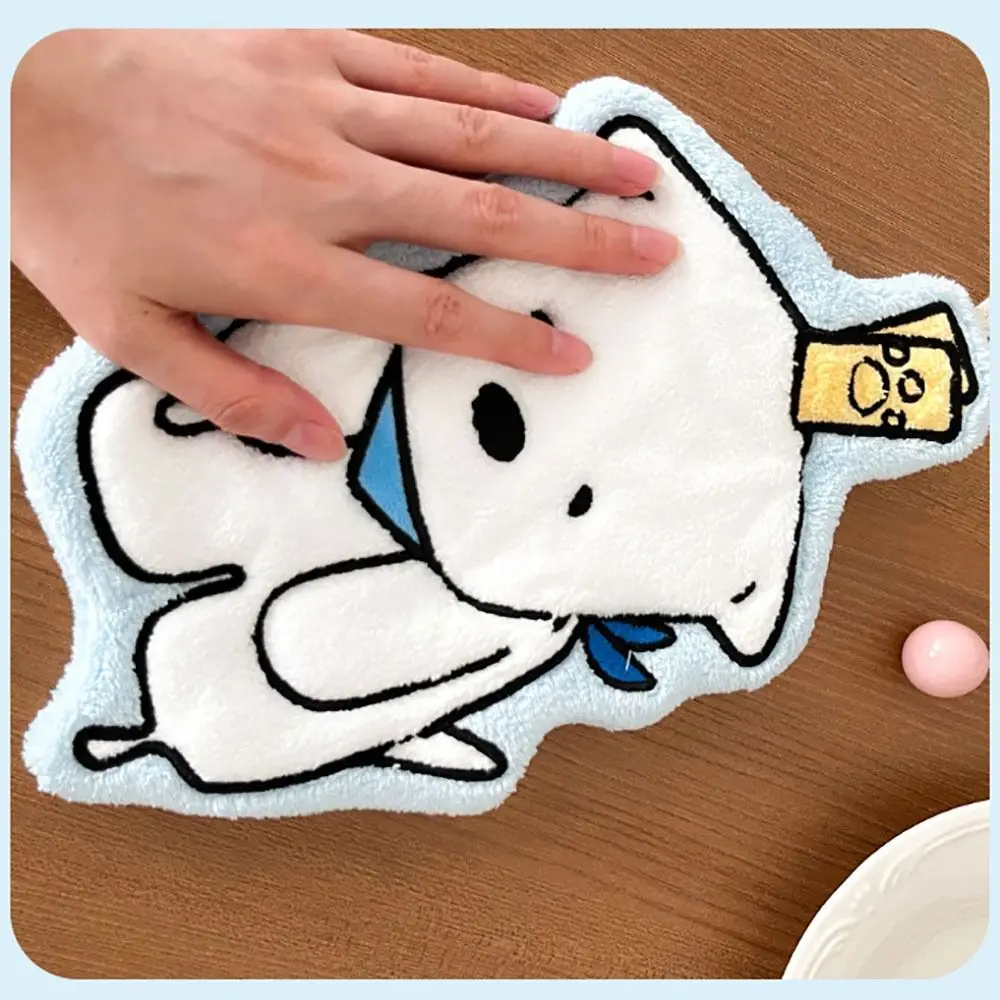 New Cartoon animal Hand Towel Absorb Water Coral Velvet Kitchen Handkerchief Hanging Thickened Bathroom Kerchief Kitchen