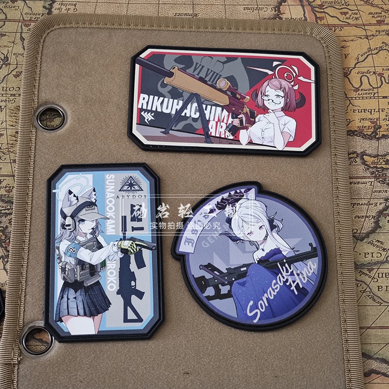 Blue Archives Patches for Clothing PVC Tactical Armband Two-dimensional Cute Girl Shiroko Morale Badges on Backpack Sticker