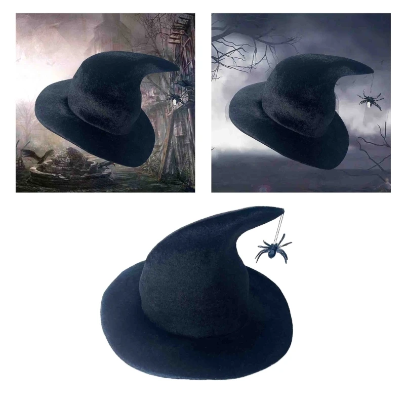 Halloween Party Witch Hat for Women Lolita-Style Cosplay Pleated Cap Fashion Costume Fedora-Cap Musical Festival Dropshipping