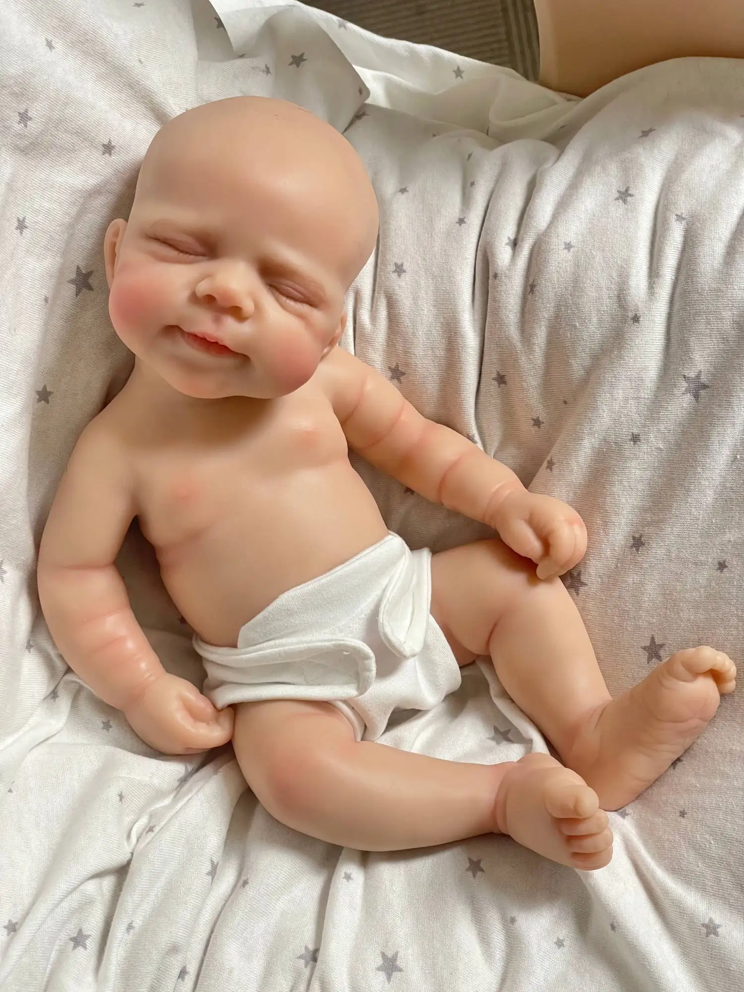 Bambole Reborn realistiche 12" Neonata Reborn in silicone pieno che dorme con set di vestiti e accessori per l'alimentazione