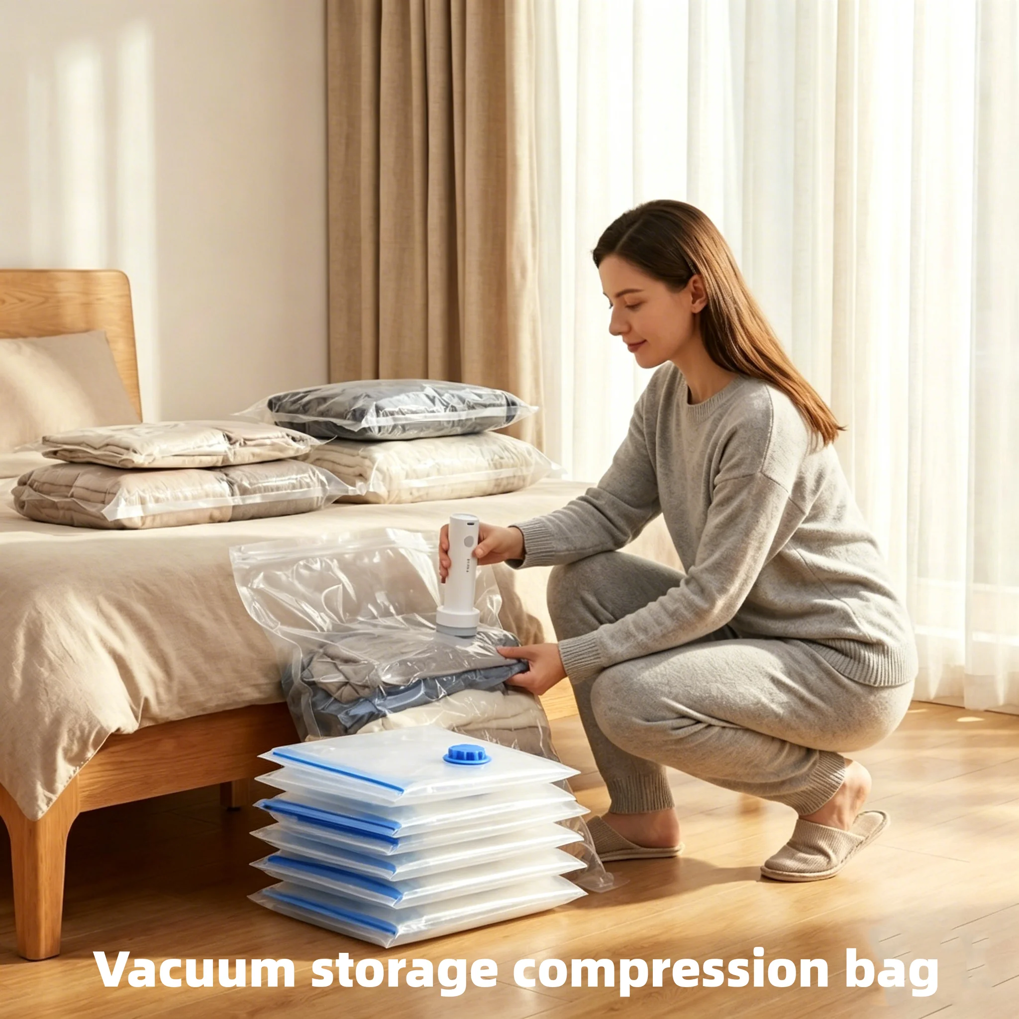 Aufbewahrungstasche, elektrische Vakuumpumpe, tragbarer Luftkompressor, Kleidung, Decke, platzsparend, für Zuhause und Reisen