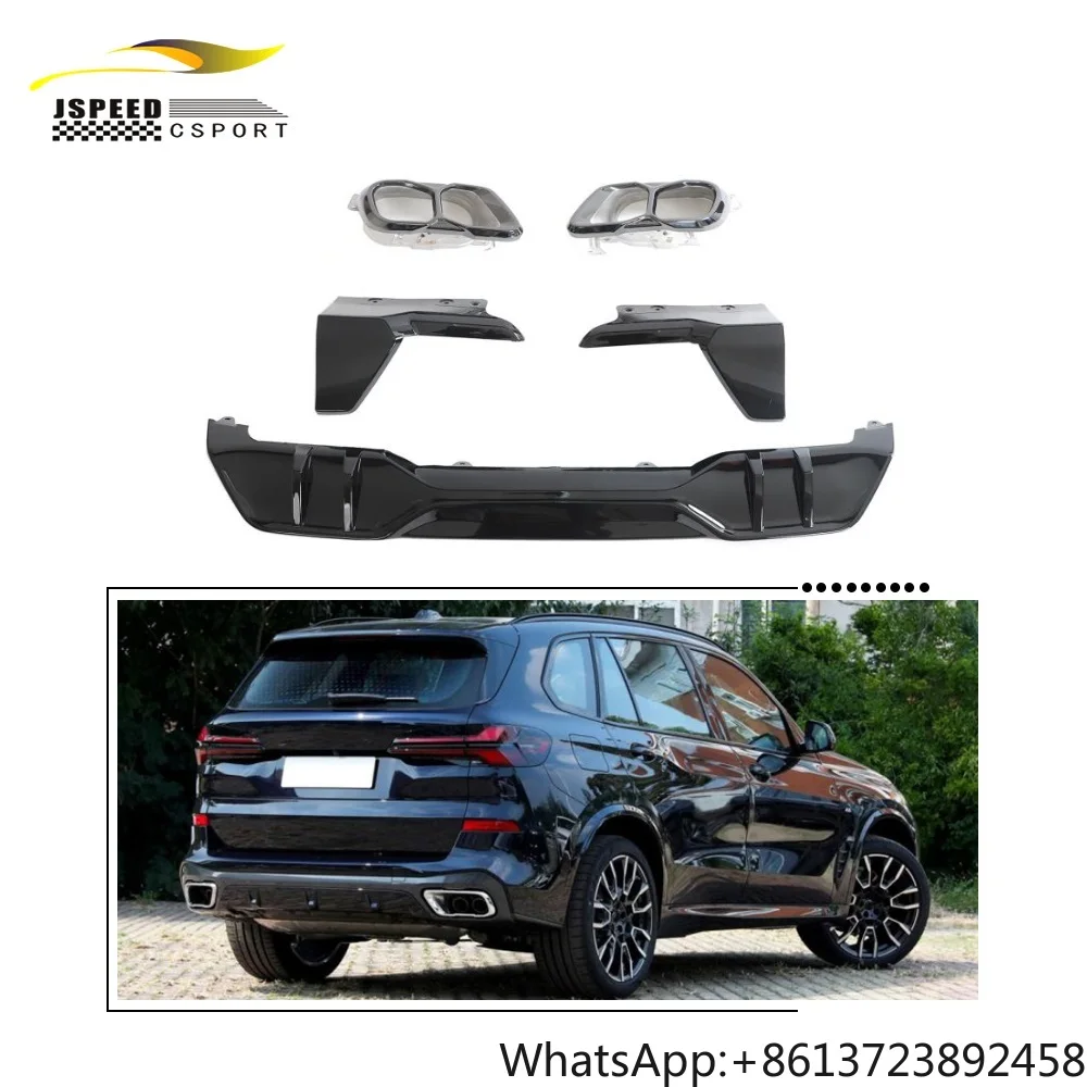 

For BMW X5 G05 M Sport LCI 24-25 M Style GLossy Painted Rear Diffuser with Exhust Tips