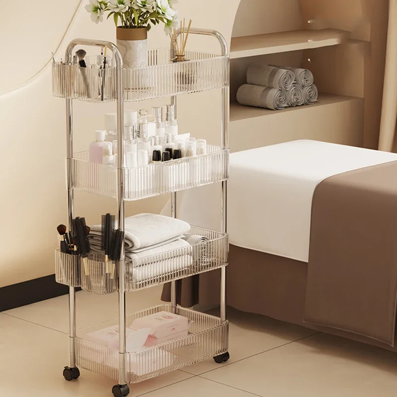 

Organizer Trolley Beauty Salon Dedicated Management Mobile Hand Push Storage Rack Wheels Portable Aesthetics Salon Furniture