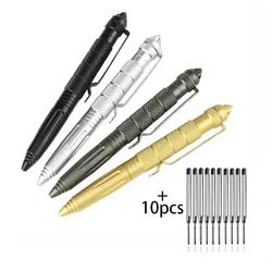 Stylo de défense militaire en métal extérieur, école, étudiant, bureau, stylos à bille, brise-verre d'urgence, fournitures auto EDC