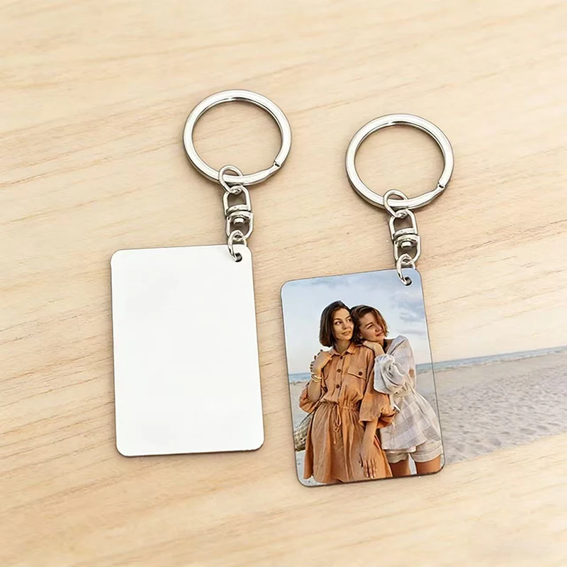 Personalized Custom Metal Keychain Heat Transfer Blank Keychain Double-Sided Printing Aluminum Alloy Plate Keychain Photo Gift image 4